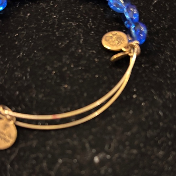 Alex and Ani Blue Bracelet with Gold Charms - Picture 3 of 3